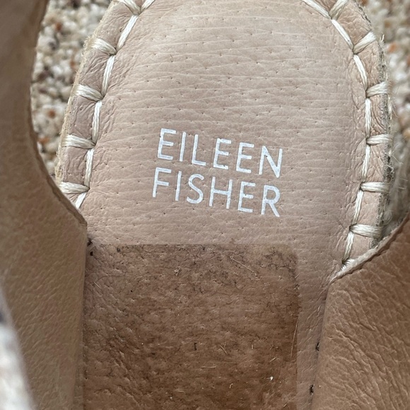 Eileen Fisher Women's Agnes Tan Black Striped Espadrille Wedge NWOT Size 9.5 - Picture 8 of 12
